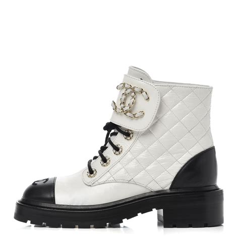 chanel lace up combat boots 2020